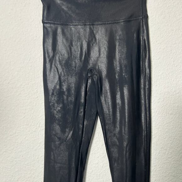 Spanx Women's Faux Leather Leggings Black Shaping Contour Waistband Size XS - Picture 14 of 16